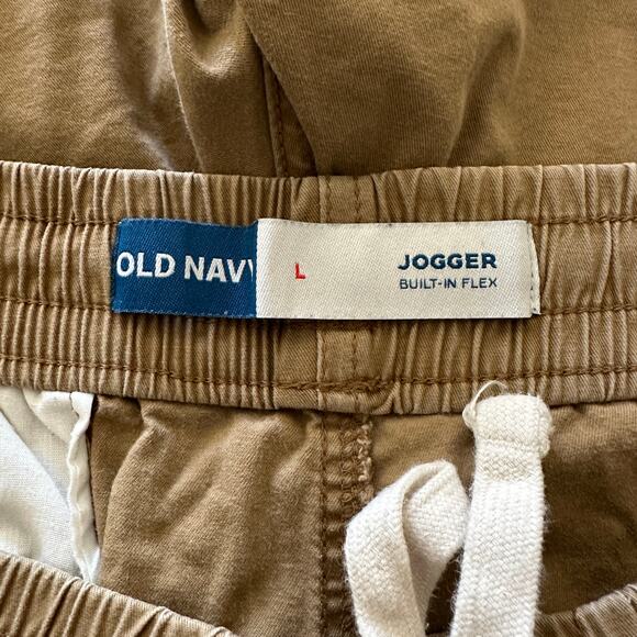 OLD NAVY | Tan Pull-On Cotton Jogger Shorts Elastic-Drawstring Waist | Men's L - Picture 6 of 9